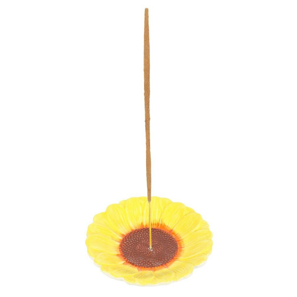 image 1 of Something Different Sunflower Incense Holder - Yellow/Brown - One Size