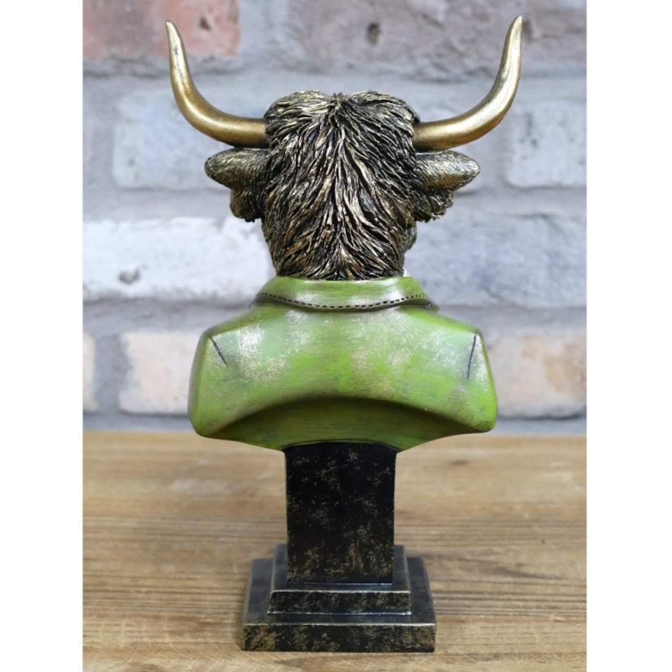 image 1 of Gifts Direct 2 U Gold Highland Cow Bust Ornament Gold