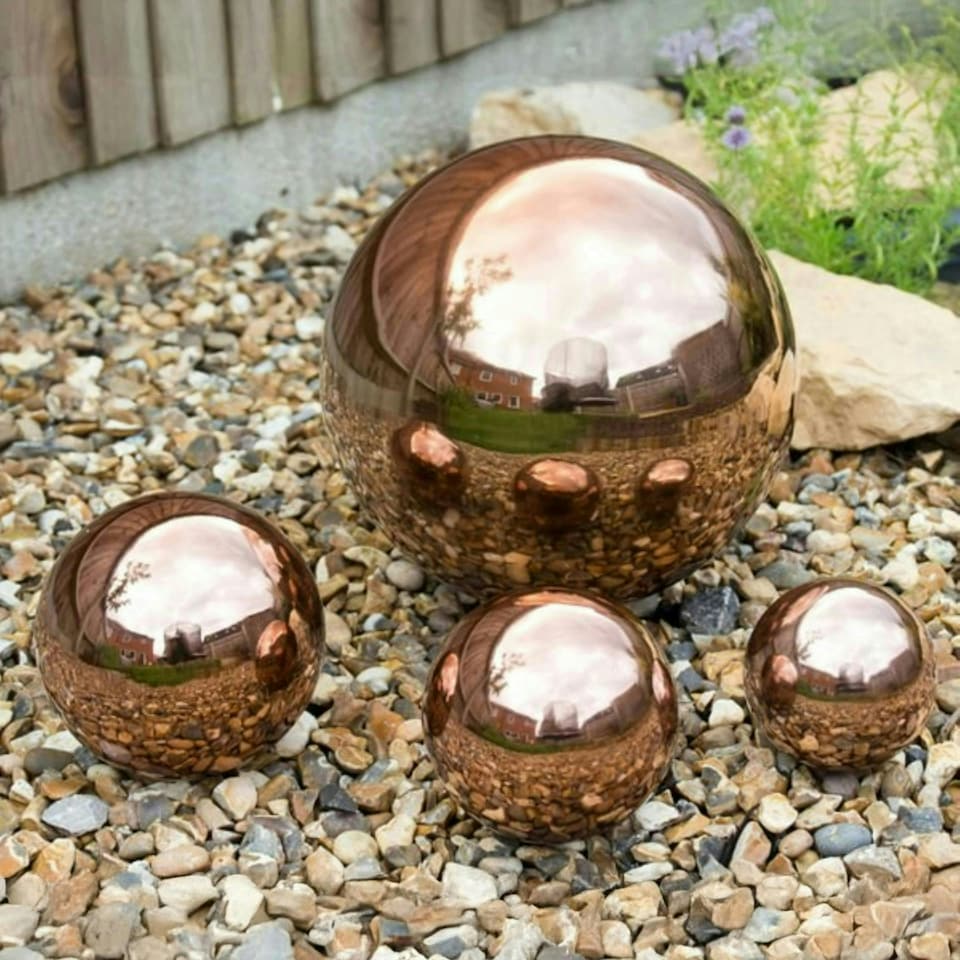 image 1 of Primrose Stainless Steel Polished Copper Effect Gazing Globe in Copper 10cm