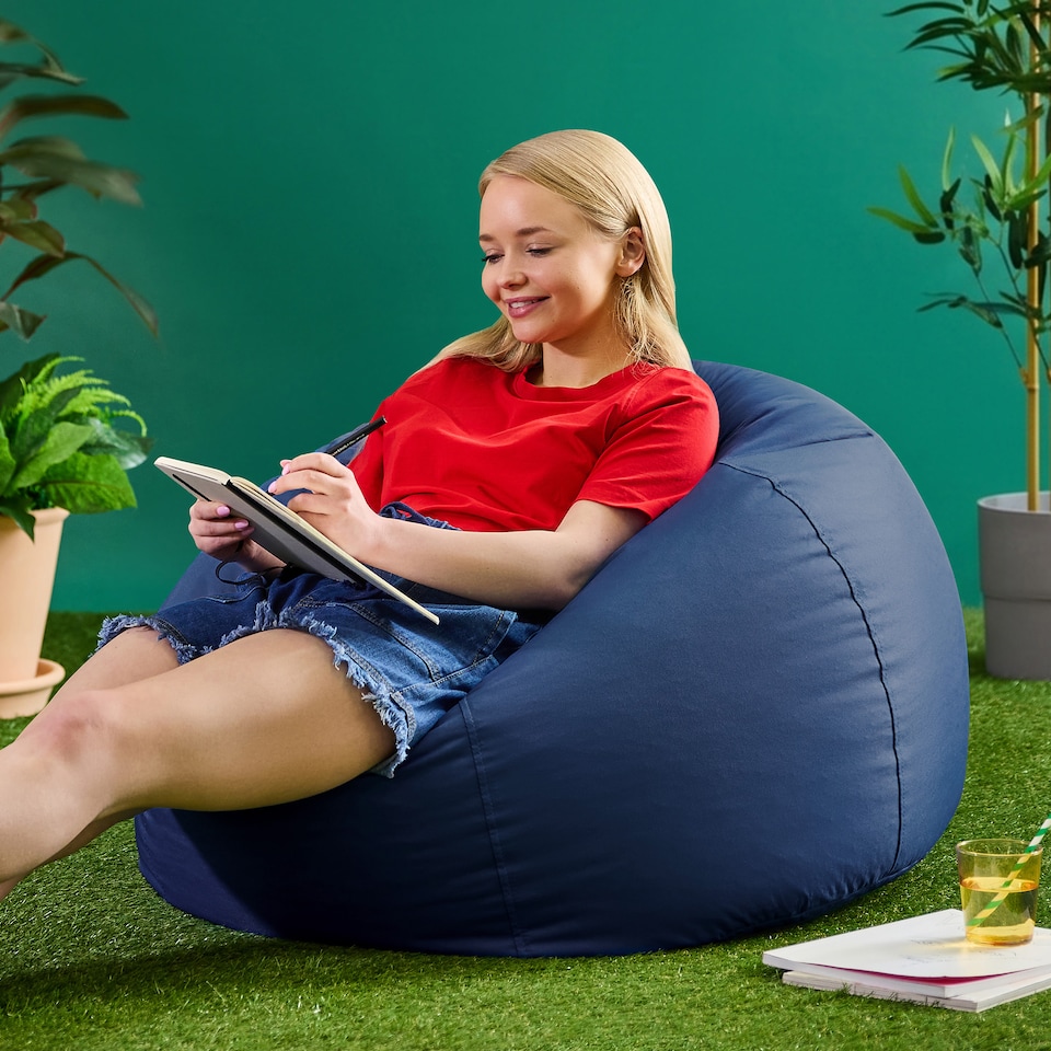 image 1 of Icon Kingston Adult Classic Indoor Outdoor Bean Bag, Navy