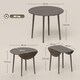 image 3 of HOMCOM Folding Dining Table for 4, Round Drop Leaf Table, Modern Space Saving Small Kitchen Table with Wood Legs for Dining Room, Grey