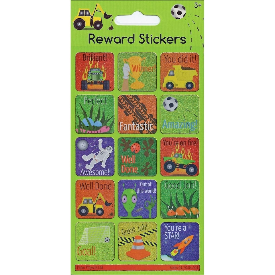 Paper Projects Reusable Sparkle Reward Stickers - Green - One Size