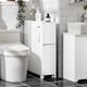 image 4 of SoBuy Narrow Bathroom Cabinet with Wheels, White, 7.9x29.5x23.6 in, 18 kg - BZR111-W