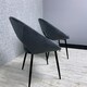 image 2 of Set of 2 Grey Velvet Dining Chair Modern Metal Legs for Living Room and Office Grey