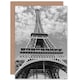 image 1 of Eiffel Tower Black White Greetings Card