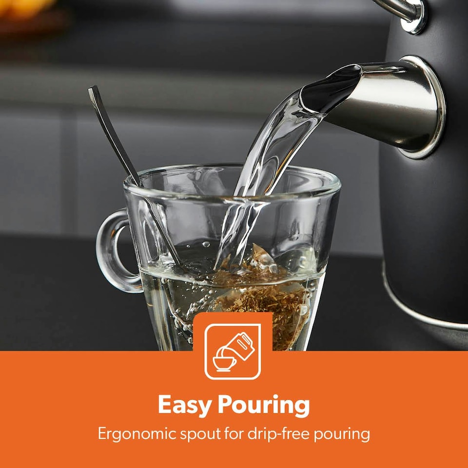 image 1 of GEEPAS 1.7L  Electric Kettle, Retrovive Black