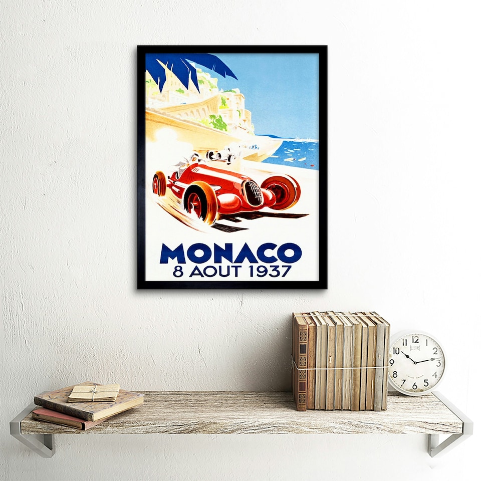 image 1 of Racing Car Monaco 1937 Grand Prix Home Decor 12x16" Framed Wall Art Print