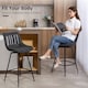 image 5 of HOMCOM Swivel Bar Stools Set of 2, PU Leather Upholstered Bar Chairs, Black | Black | Black