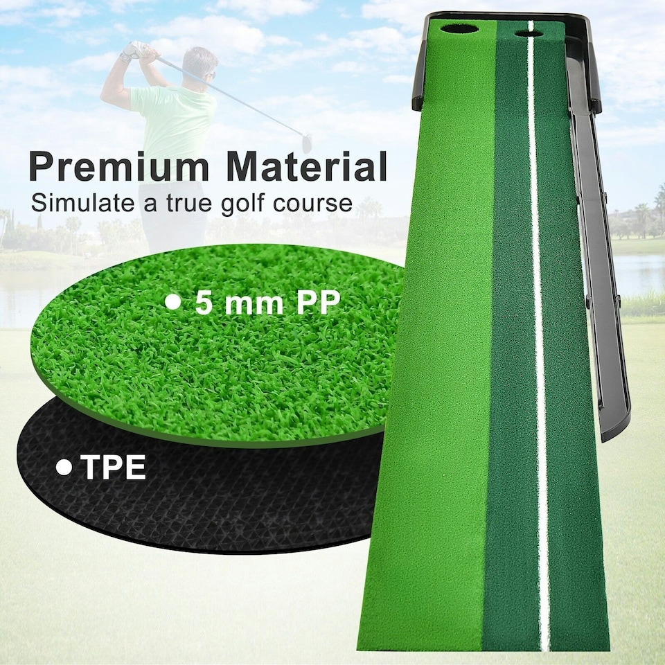 image 1 of COSTWAY 250CM Putting Professional Golf Practice Turf