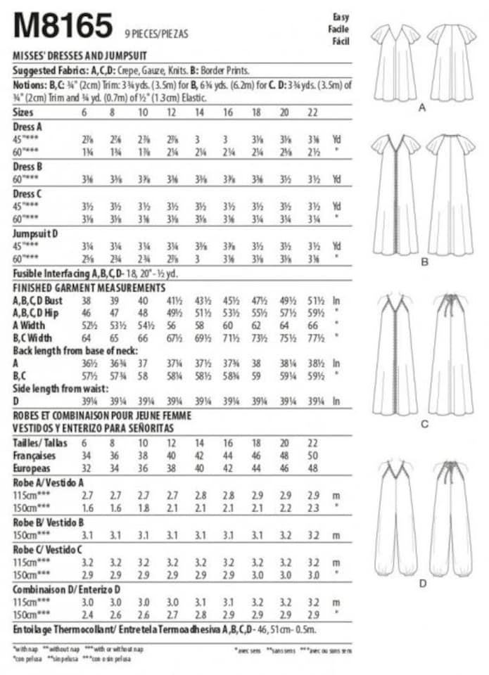 image 1 of McCall's 8165 Paper Sewing Pattern – Women’s Dresses & Jumpsuits, Size A5 (6–8–10–12–14), Easy