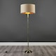 image 2 of ValueLights Traditional Style Antique Brass Sconce Floor Lamp With Beige Gold Drum Shade
