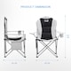 image 2 of Get Fit Premium Folding Camping Chair - Thick Padded With Magazine Pocket, Cup Holder & Carry Bag - Lightweight 3Kg - Capacity 130Kg - 2 Pack | Grey | Black / Grey | 2