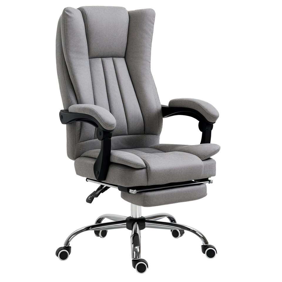 image 1 of Vinsetto Executive Office Chair Computer Desk Chair for Home w/ Footrest, Grey