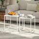 image 8 of HOMCOM Nest of 2 Side Tables Set of Bedside Tables for Living Room White White