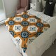 image 4 of Rust orange background with gray, navy blue and beige (Blanket)
