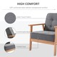 image 5 of HOMCOM Accent Chair Linen Armchair w/ Armrests for Living Room Grey Natural