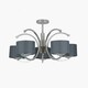 image 2 of Silver Curved 5 Lights Semi Flush Chandelier