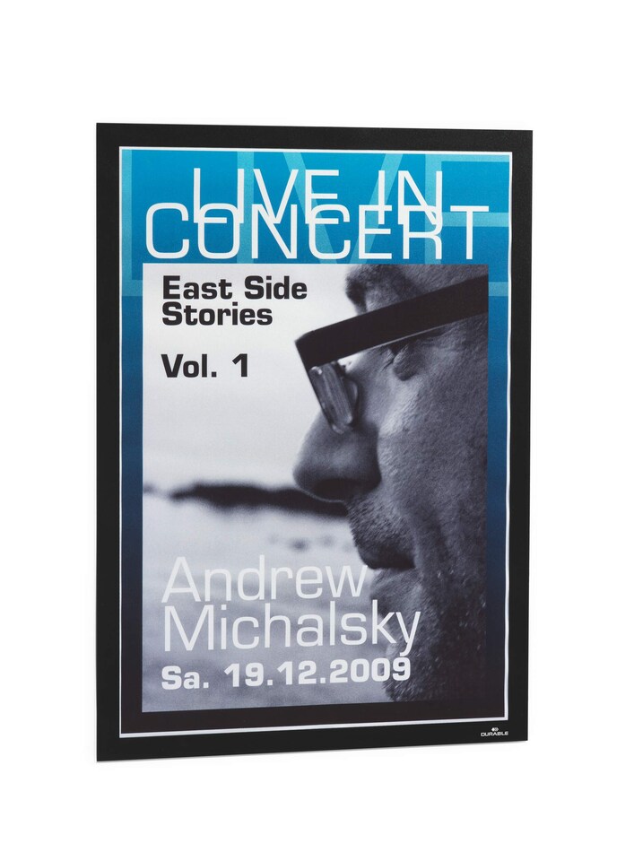 image 1 of Durable DURAFRAME Self Adhesive Magnetic Signage Frame | A3 Black | Black