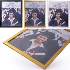 A4 Photo Frame Certificate Poster Picture Frames Poster Graduation Clip Stand Gold | One Size