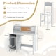 image 2 of COSTWAY Kids Table and Chair Set Children Study Table With  Hutch-Grey