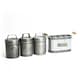 image 1 of 4pc Industrial Kitchen Storage Set with Galvanised Steel Utensil Holder and Tea, Coffee & Sugar Metal Storage Canisters