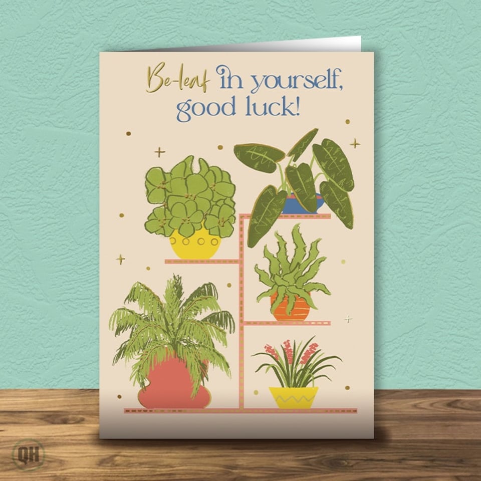 image 1 of Be-leaf In Yourself - Funny Good Luck Card