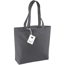 Westford Mill Organic Cotton 16L Shopper Bag - Graphic Grey - One Size Grey