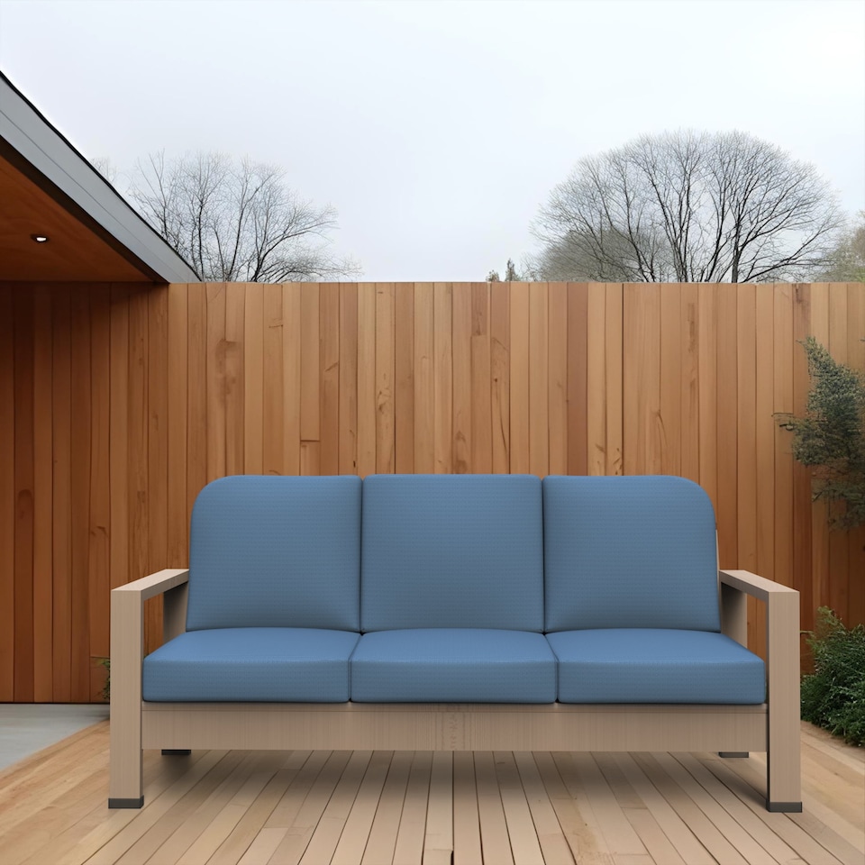image 1 of Covers&All Outdoor 5 in Seat / Back Cushion with Highly Durable Cover Rite Fabric, 22 in W x 24 in L x 5 in Thick, Sky Blue