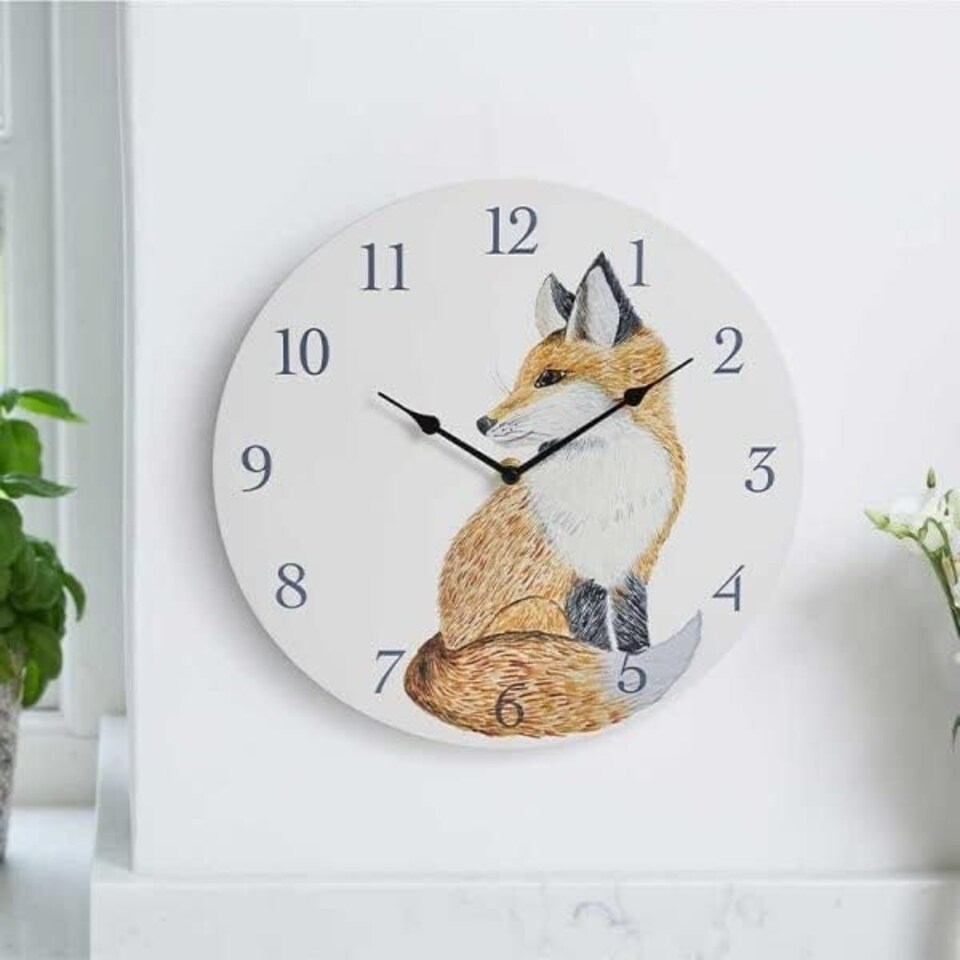 image 1 of Marco Paul Fox 30cm Clock and Thermometer White