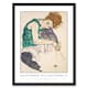 image 1 of Egon Schiele Seated Woman With Legs Drawn Up Framed Wall Art Print A4