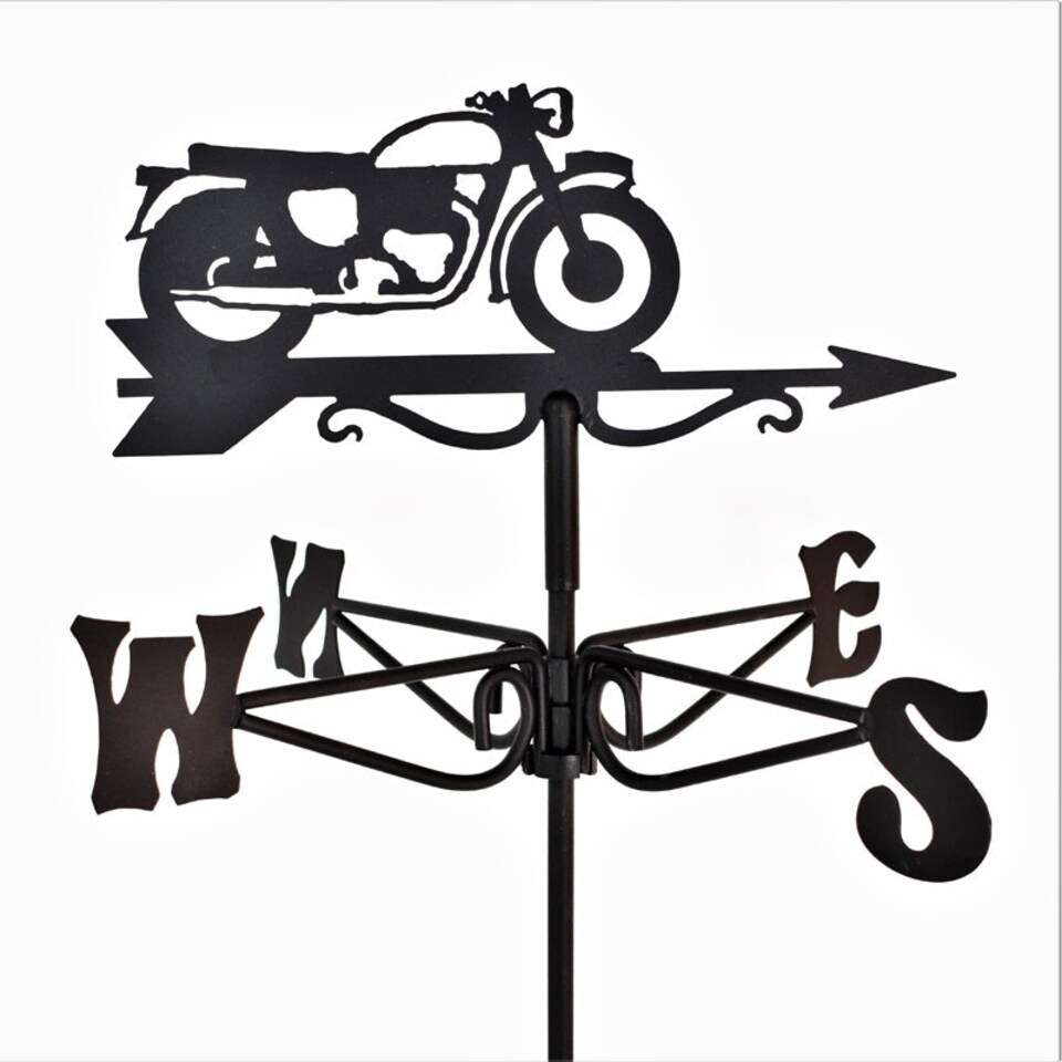 image 1 of Mini Vintage Motorcycle Weathervane - Steel - L38 x W38 x H43 cm - Black