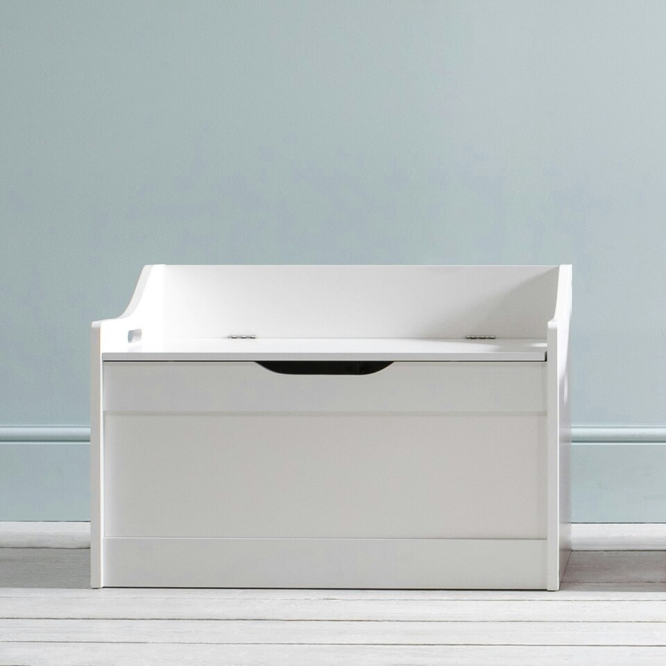 image 1 of Lola Toy Box Storage Organiser in Classic White Pink