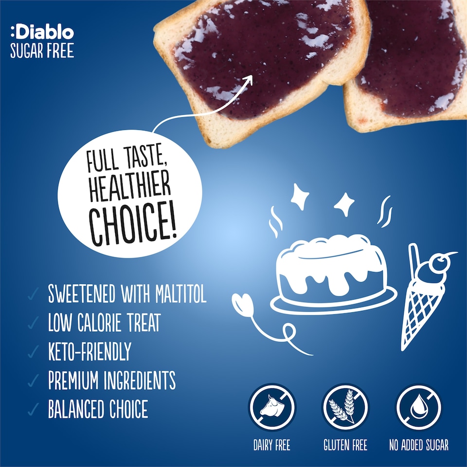 image 1 of Diablo No Added Sugar Blueberry Dessert Sauce 350g