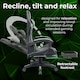 image 5 of Neo Gaming Chair Green & Black Leather with Footrest