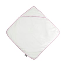 Towel City Baby Hooded Towel - White/Pink - One Size