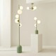image 6 of ValueLights Marlow Sage Green Opaque Glass Globe 3 Way Table Lamp with LED Bulbs
