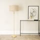 image 2 of ValueLights Maggie Gold Candlestick Floor Lamp Beige Gold Shade | Cream