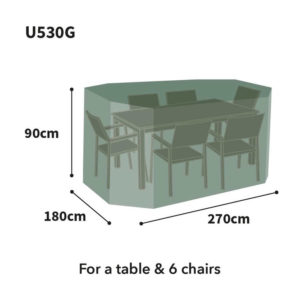 image 1 of Bosmere Ultimate Rectangular Dining Set Cover Charcoal 6 Seat