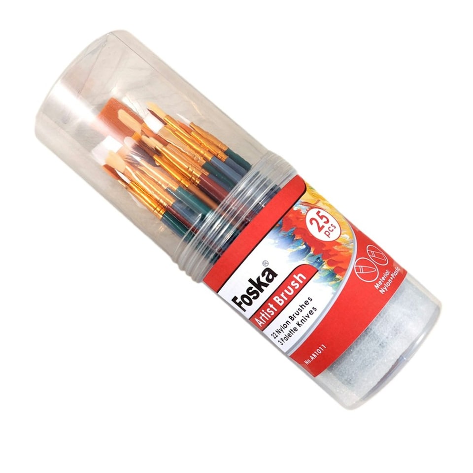 image 1 of Drum of 25 Assorted Artist Brush Set