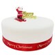 image 2 of Anniversary House Father Christmas on Sleigh Plastic Cake Topper & Gold Motto