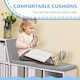image 5 of HOMCOM  2 Tier Bookcase w/ Removable Cushions Storage Cabinet for Living Room