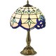 image 1 of HOMCOM Stained Glass Table Lamp, Vintage Lamp with Green Handmade Shade