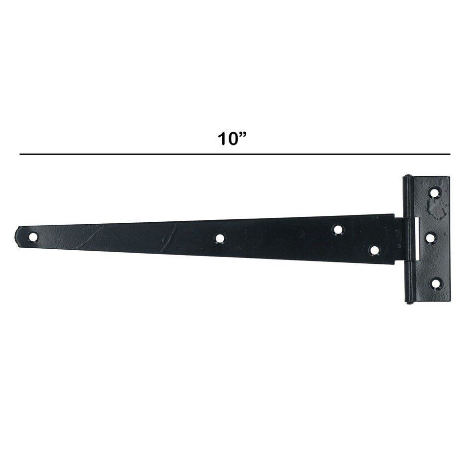 image 1 of 10" (250mm) Heavy Duty T Tee Hinges for Doors + Gates with Fixing Screws 4pc Black