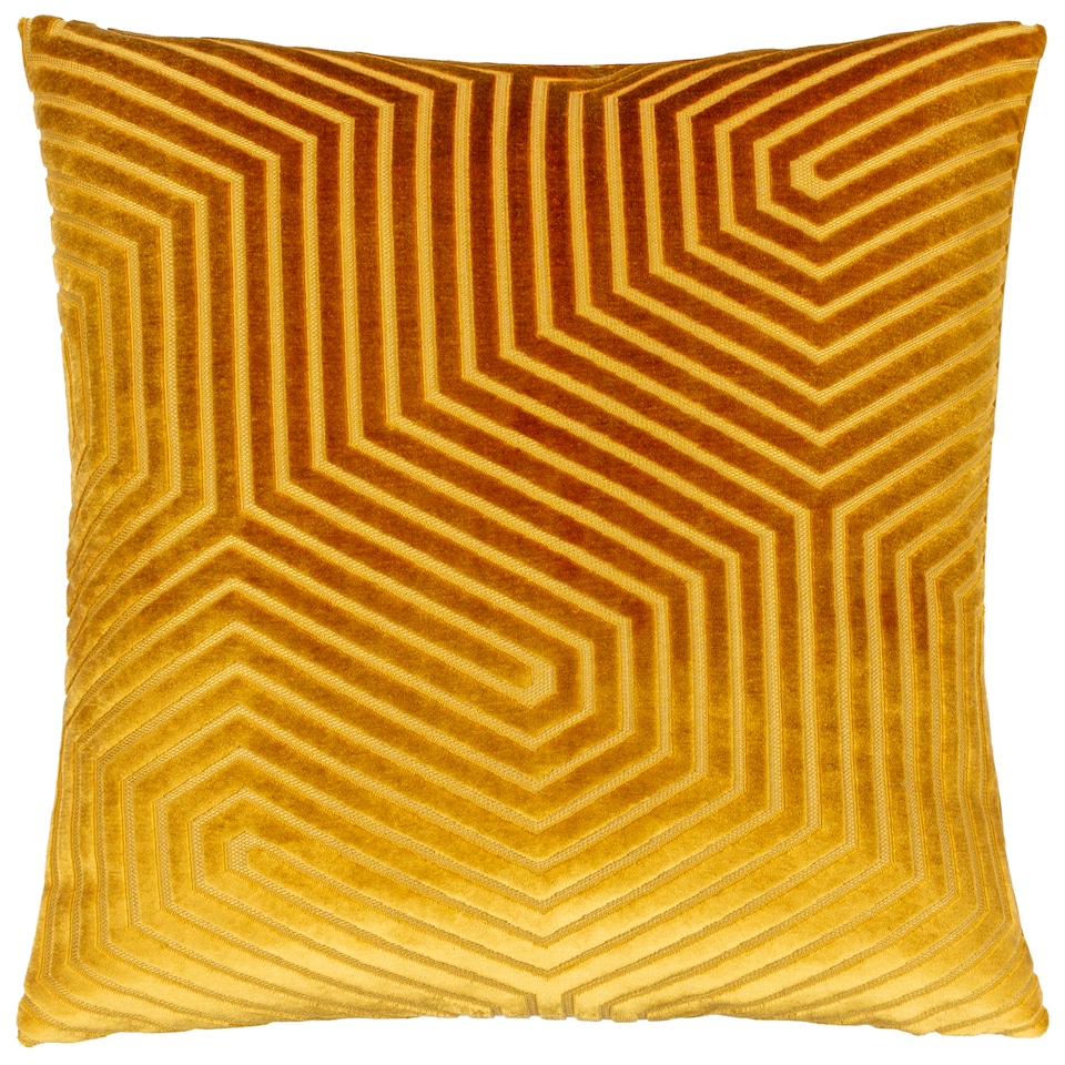 image 1 of Paoletti Evoke Cut Velvet Cushion | Gold | Gold | 45 x 45cm | 1