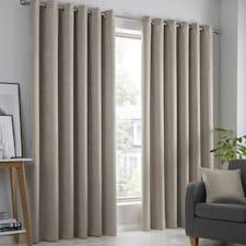 Fusion Strata Eyelet Curtains Natural