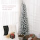 image 3 of HOMCOM 6ft Artificial Pencil Christmas Tree with 329 Snow Flocked Branches, Metal Base, Realistic mas Tree, White
