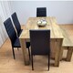 image 3 of Dining Table and 4 Chairs Rustic Effect Wood Table with 4 Black Faux Leather Dining Chairs