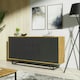 image 3 of Sideboard 140cm Oak Body with Black Drawer and Door Fronts Multi