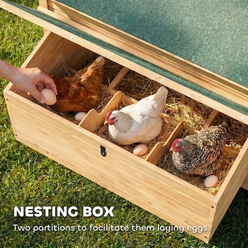 image 1 of PawHut Chicken Coop with Nesting Box, Openable Top, Pull-Out Tray, Yellow