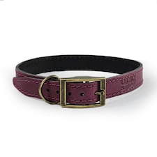 HugglePets Legacy Leather Dog Collar - Merlot | Multi | S